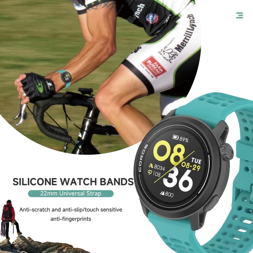 Silicone Breathable Soft Bracelet For COROS APEX 42mm 46mm 2 Pro 20mm 22mm Sports Strap COROS PACE Pro 3 2 Wristband Accessories