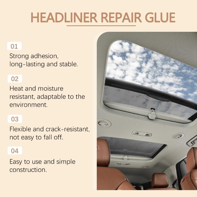 Headliners Repair Glues 125ml, Car Roof Liner Quick Dry Repair Adhesive Glues, Car Roof Fabric Adhesive