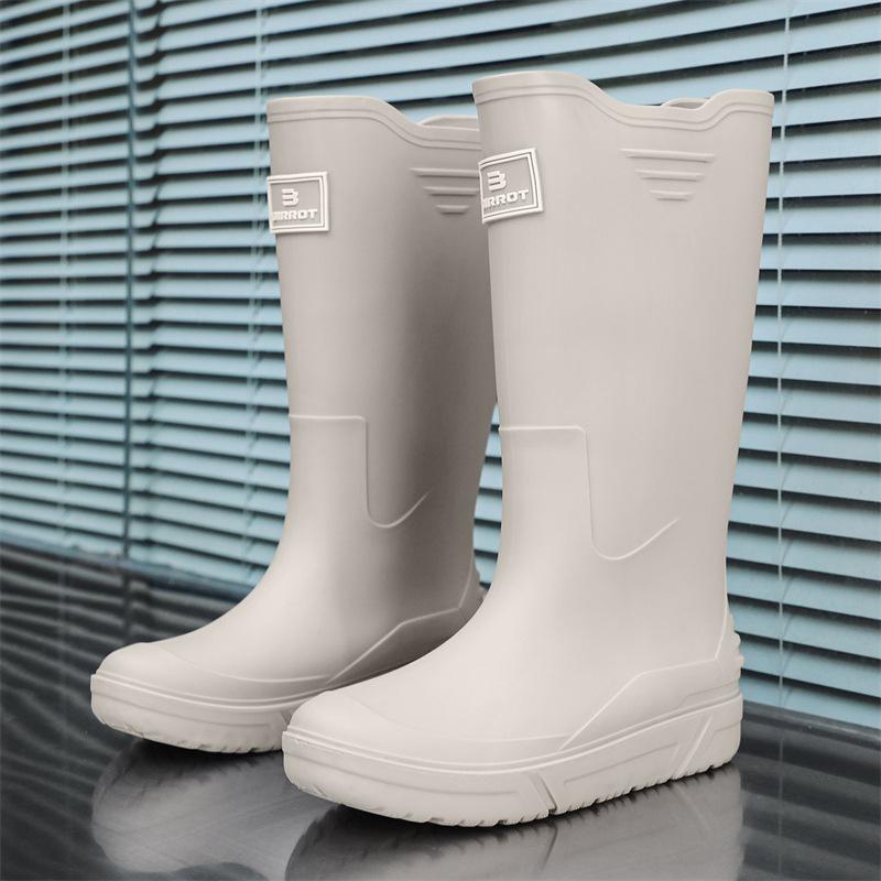 Tall men's rain shoes Medium tube rain boots Soft sole non-slip waterproof boots Rain shoes Outdoor thick-soled casual men's waterproof shoes
