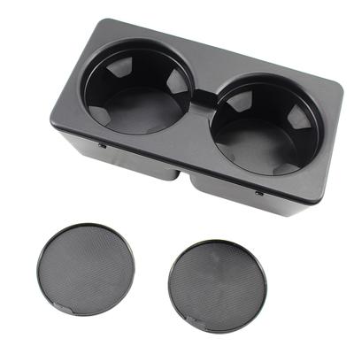 Car Central Control Cup Holder Insert Drink Cupholder Interior Drinking Cup Bracket Black Replacement for GMC with 2pcs Cap