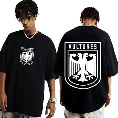 Rapper Kanye West Vultures Album Logo T-Shirt Herren Damen Hip Hop Punk Gothic T-Shirts 100% Baumwolle Oversized T-Shirt Streetwear