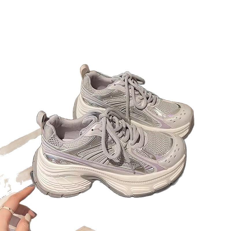 Muffin platform versatile bread shoes autumn new dad shoes small high heels ultra-light casual sports shoes