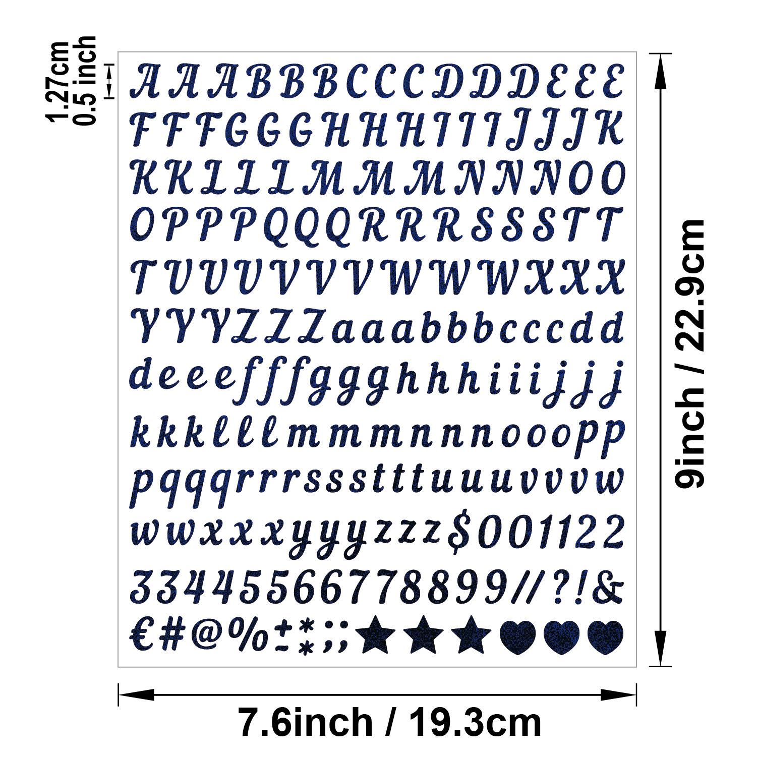 

0,5-дюймовая буквенно-цифровая наклейка Золотой песок Серебряный песок Блеск Банка для специй Праздничный шар Жевательная карточка Декоративная наклейка с буквами