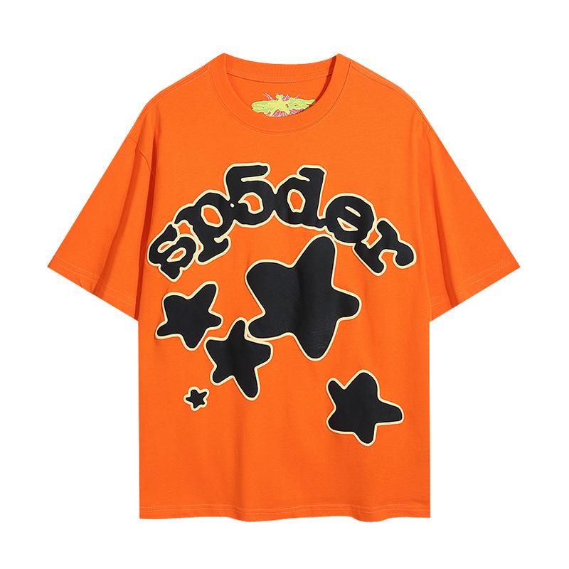 Sp5der hip hop singer Young Thug same foam letter 555555 couple T-shirt Pink short sleeve tee