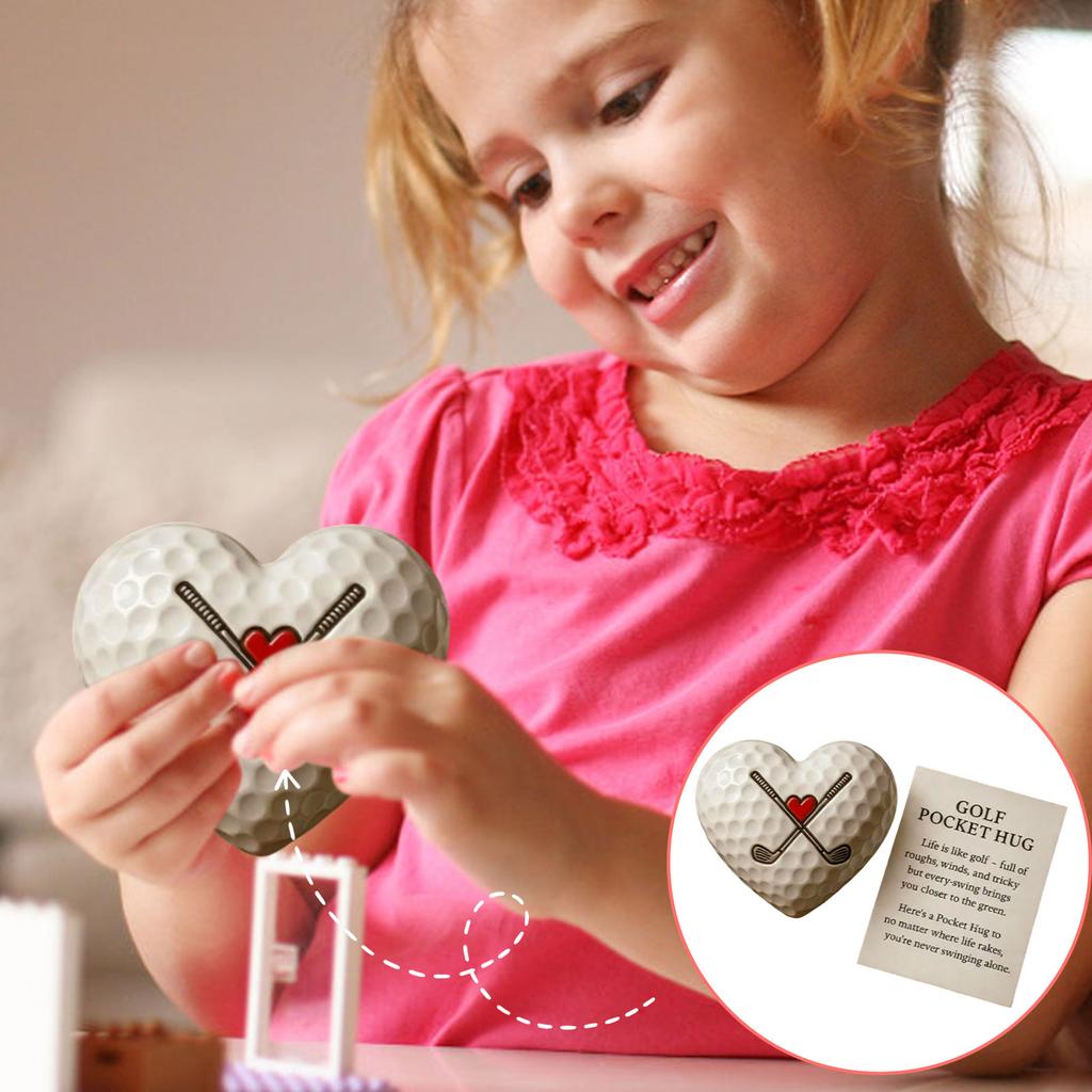 Golf Pocket Hug Charmings Heart-Shaped Ornament Themed Gift