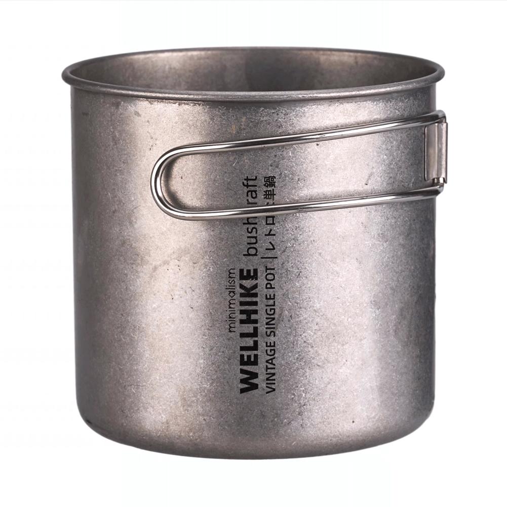 2Pcs Outdoor Camping Cookware Set with Folding Handle Picnic Pot Set 304 Stainless Steel Outdoor Camping Pan for Outdoor Picnic