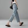 SOFSIL 2026 Spring Women's High-Waisted Cropped Straight-Leg Jeans