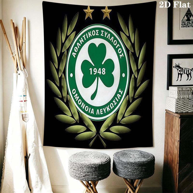 AC Omonia logo Wall Hanging Printed Fabric Blanket Decorative Tapestries for Bedroom Living Room Home Decor