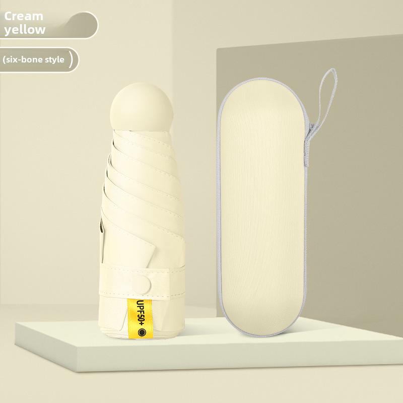 Portable Women's Sun Protection Umbrella - Mini Black Capsule Design