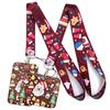 Christmas Art Cartoon Anime Fashion Lanyards Bus ID Name Work Card Holder Accessories Decorations Kids Gifts