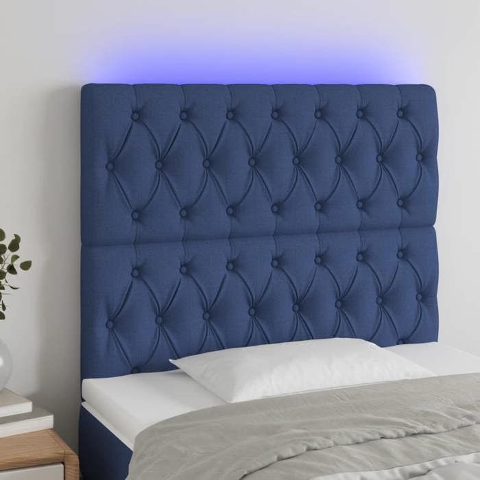 VidaXL LED Headboard Bedroom Furniture Single Bed Accessory Headboard Bed Frame Interior Blue 3122748