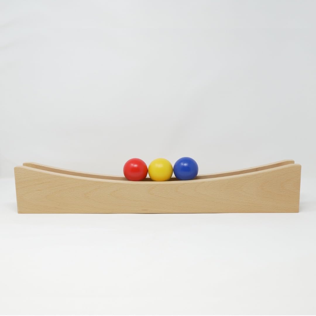 

[Tsumikiya] Wooden Slope Toy Tic-Tac Slope with 45mm Wooden Beads, Educational Toy for Ages 1 and Up, Baby Gift or Birthday Gift, Made in Japan