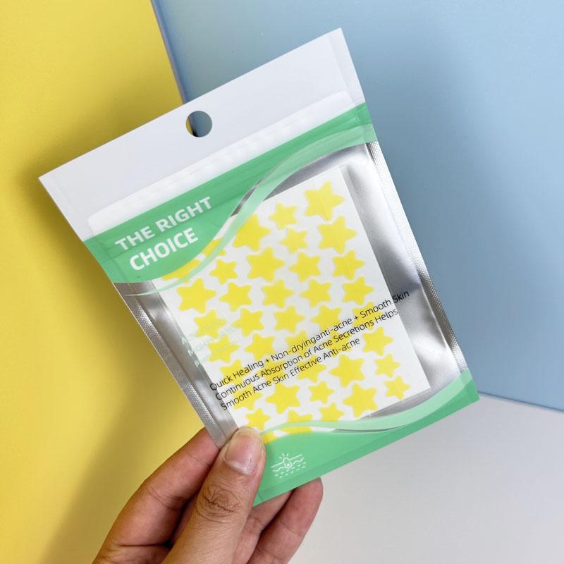 Star Pattern Hydrocolloid Acne Patches - Effective Healing and Casual Colored Design