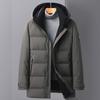 Winter New Men's Medium and Long Middle-aged Thickened Warm Dad Loose Coat