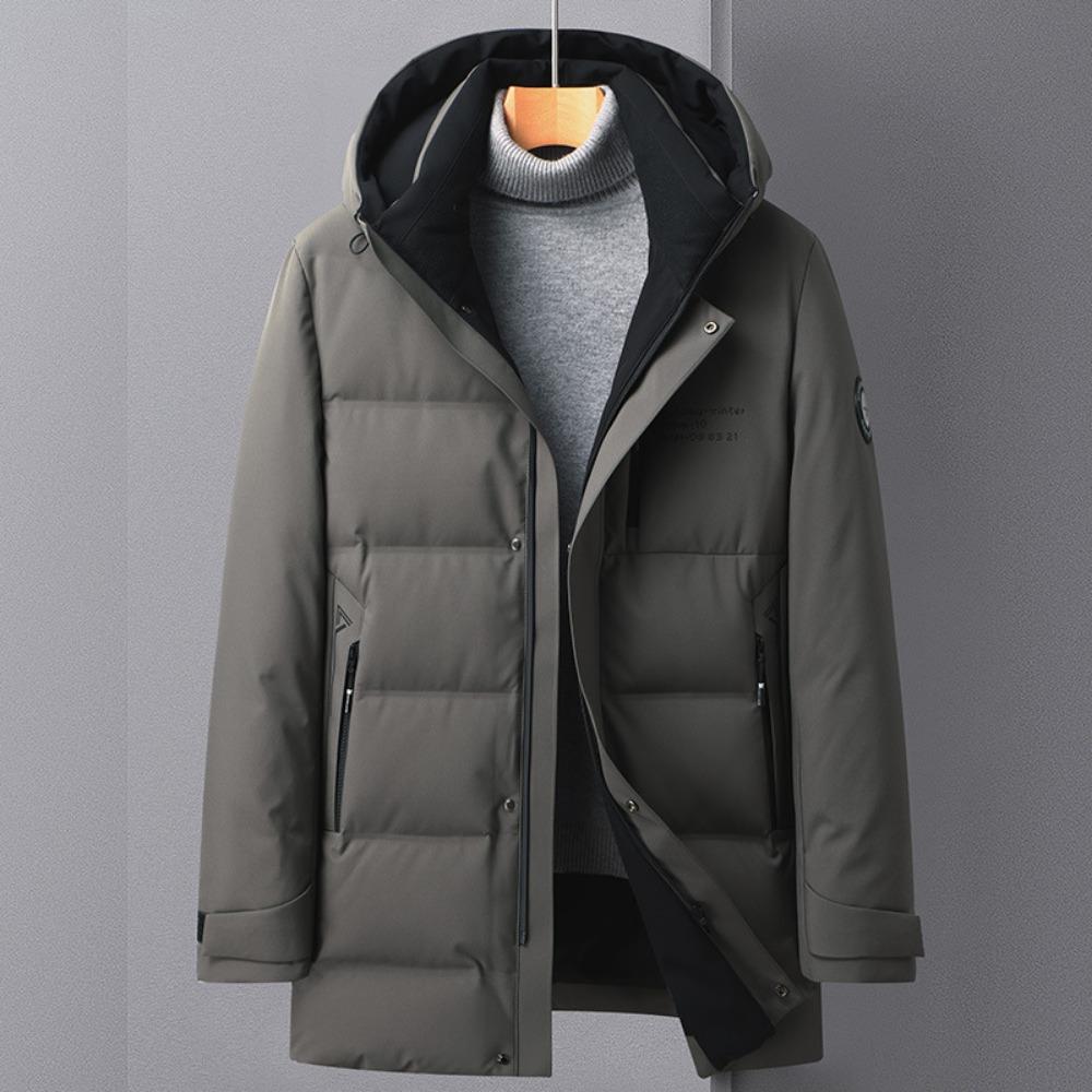 Winter New Men's Medium and Long Middle-aged Thickened Warm Dad Loose Coat