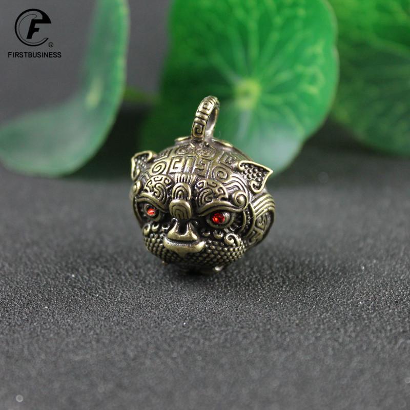 Red Eyes Brass Copper Fierce Tiger Good Security Tinkle Bell Charm for Bracelet & Anklet Jewelry Accessory Making & Pendant Pet