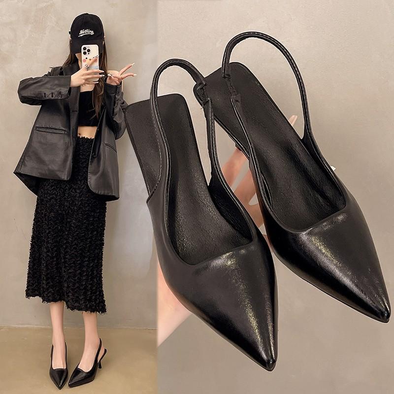 Summer New High Heels, Thin Heels, Bag Head Sandals, Temperament with Skirts, Single Shoes, Daily Commuting Models