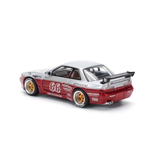POP RACE 1/64 Pandem Silvia S13 - Moontech Red Fertigmodell PR640258