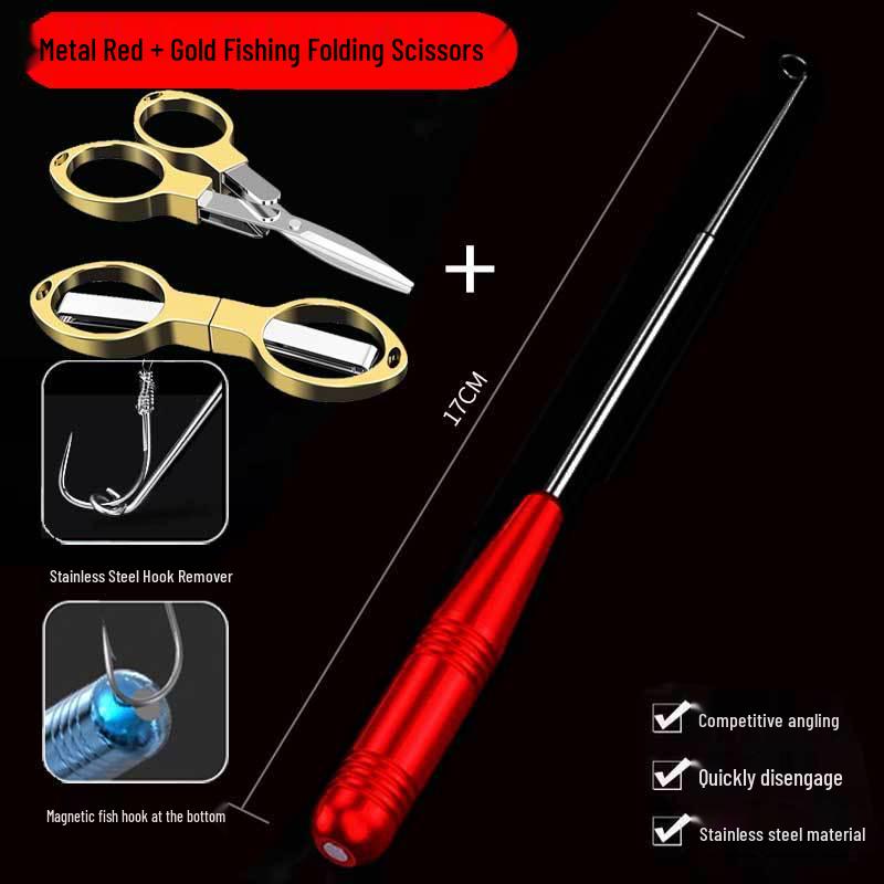Compact Foldable Stainless Steel Fishing Scissors: Multi-functional for PE Line, Lead Sheet, and Line Ends