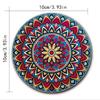 Retro Holz Mandala Untersetzer Set Rund Hitzebeständig Katzen-Thema Tassenunterlage Partyzubehör Getränkeunterlagen für Bar, Büro, Heimdekoration
