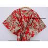 Damen Hippie Sommer Baumwolle Nachtwäsche Blumenmuster Rot Langes Maxi Kaftan Kleid CKFTN-SCRN-FULL-BUYIT-130