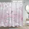 Pink Nautical Shower Curtain Sea Turtle Ocean Animal Coral Undersea Summer Modern Polyester Bath Curtain with Hook Home Decor