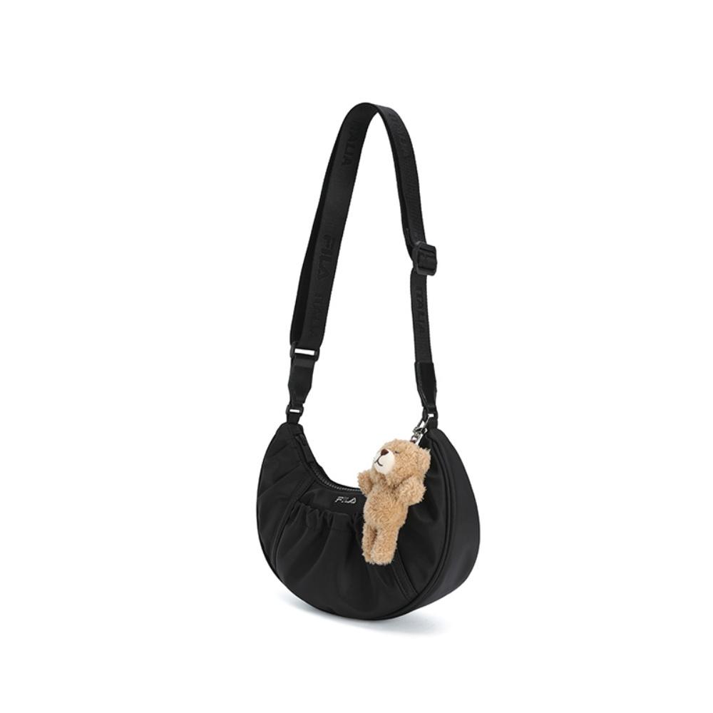 

New FILA ORIGINALE Fabric Shoulder Bag Women s Black F13W539161FBK 24.9*8.1*18.0CM