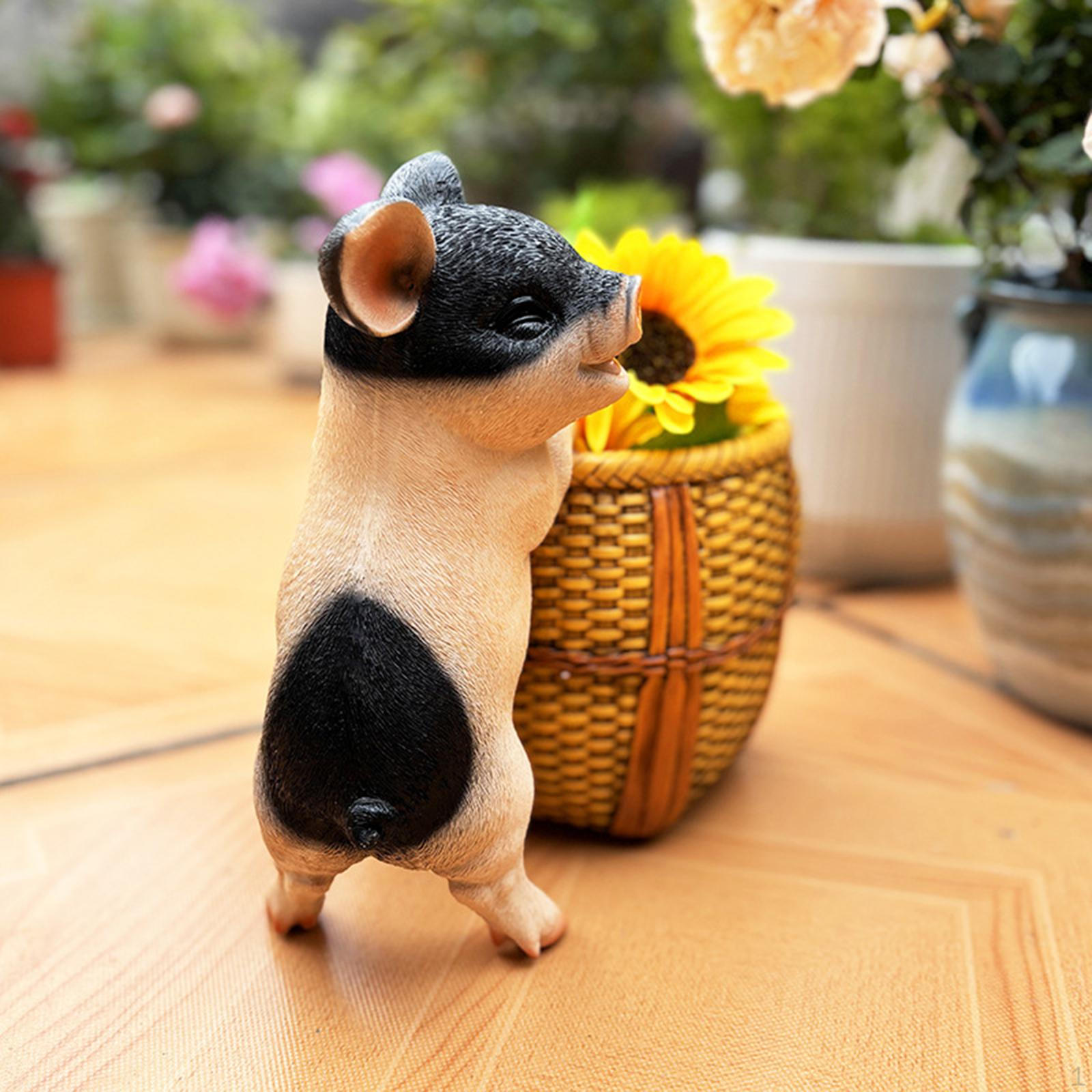 

Входная корзина для хранения ключей Садовая статуя Ремесла Украшения для дома Ландшафтная скульптура black face pig