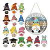 1 Set Interchangeable Wooden Welcome Sign with Seasonal Hat Accessories Gnome Highland Cow Hanging Front Door Sign Home Office Holiday Decoration