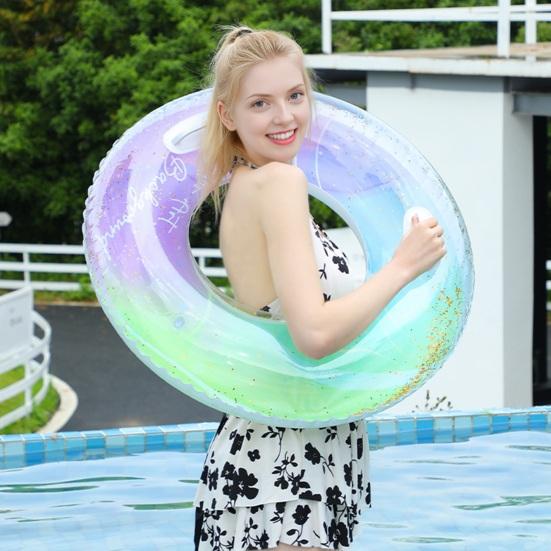Kids Adults Swim Ring Inflatable Leakproof Thickened PVC Summer Outdoor Swimming Pool Float Tube Toy Beach Party Supplies