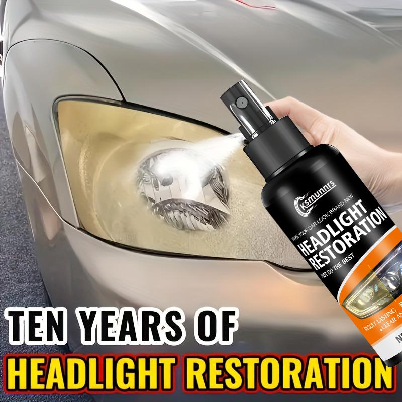 Ceramic headlight repair spray, advanced car headlight repair tool - removes yellowing and oxidation, restores clarity, long-las