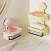 Soap Dish Soap Holder for Shower Single/Double Layer Wall Mounted Soap Rack No Drilling Self Draining for Bathroom