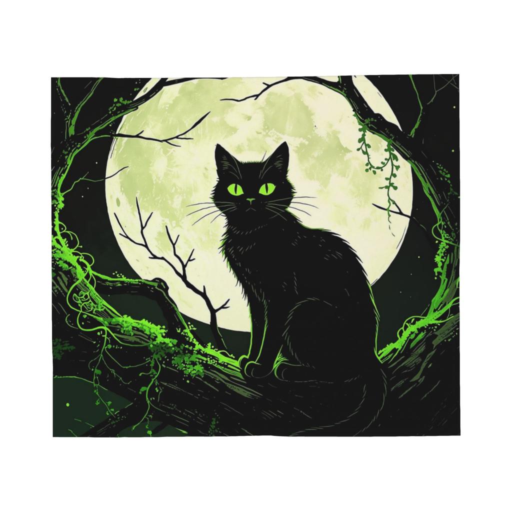 Halloween Black Cats Flannel Blankets Witchy Spooky Novelty Throw Blanket for Sofa Bedding Lounge 150*125cm Bedspreads