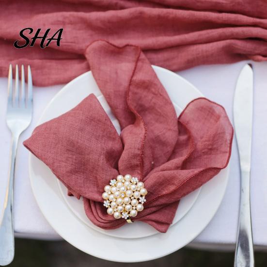 No Loose Edges Napkins Rustic Cloth Napkin, Solid Color Cotton 18 x Inch Washable Soft Durable Dinner Napkin for Home Wedding Bridal Shower Baby Table