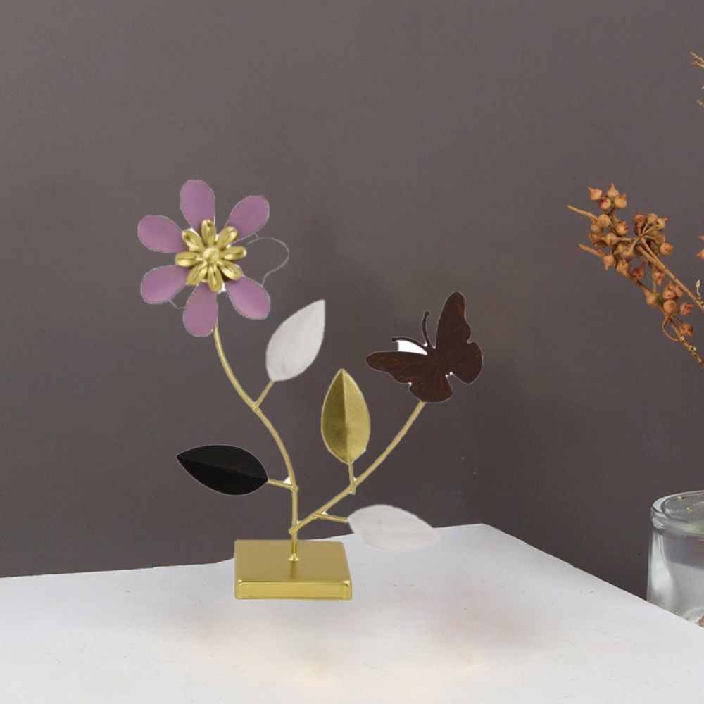 

Romantic Butterfly Flower Stand Iron Crafts Metal Tealight Holder Dining Table Style B
