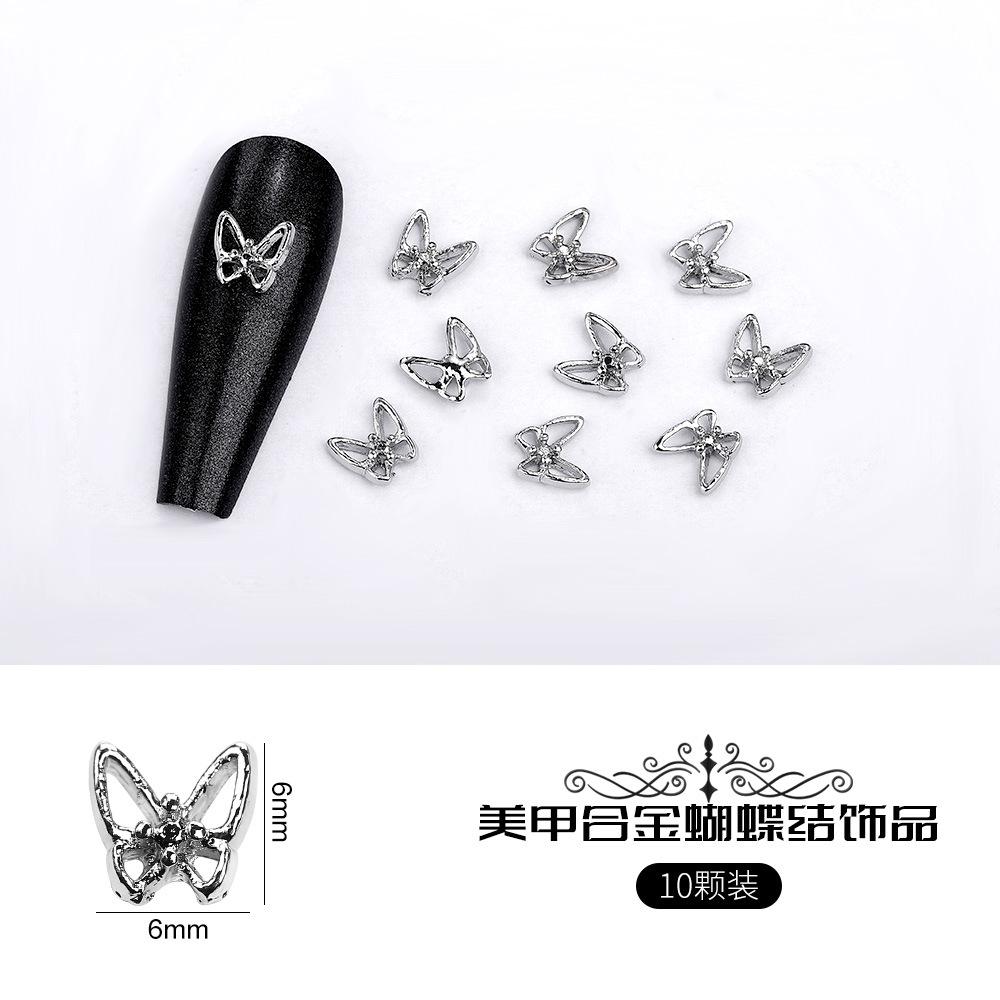 

Nail Art Bow Nail Art Products Silver Butterfly Metal Three-Dimensional Nail Art Butterfly Alloy Nail Art Trinkets