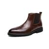 Men's Chelsea Boots: Color-Rubbed High-Top Leather, Outdoor Lace-Up, Plus Size, Autumn/Winter Fashion