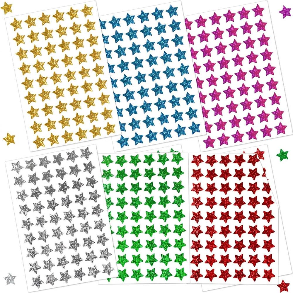 1620Pcs Holographic Star Stickers 6 Colors 1.5Cm Kids Reward Stickers For Classroom Behavior Chart Teacher Supplies