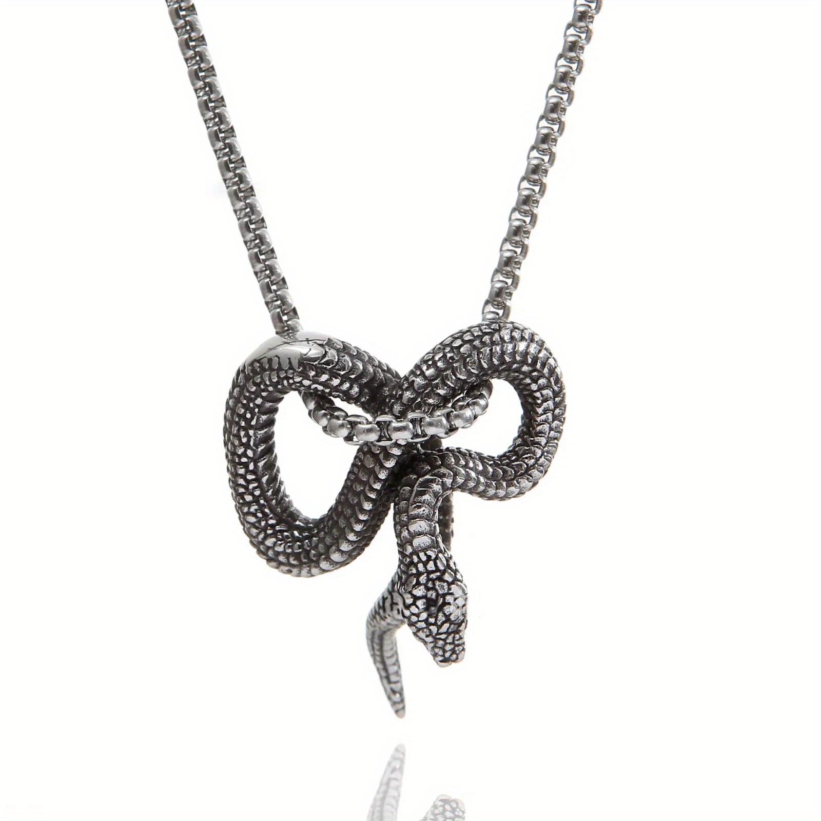 Serpentine Necklace - Elegant Silver Tone Chain Jewelry