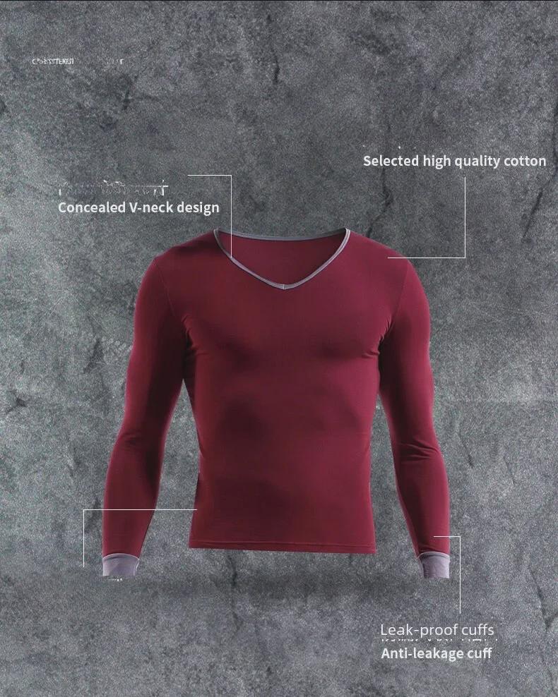 Men's V-Neck Thin Cotton Sweater - Slim, Warm Long-Sleeve Top for Autumn