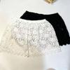 Women's Plus Size Lace Slimming Skirt with Flaw Concealing Layer and Elastic Waistband