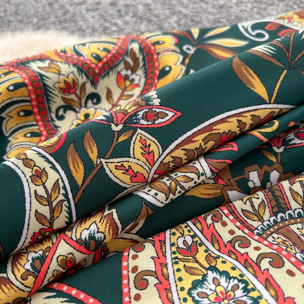 New Summer Pirnt Women Flower Turn Down Collar Flying Sleeve Belt Single Breasted Boho Holiday Party Dresses