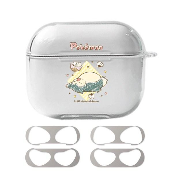 

Прозрачный жесткий универсальный чехол Pokemon Crayon для AirPods 3 AirPods 3-го поколения + 2 наклейки для защиты от железной пыли, популярные детские игрушки в Корее