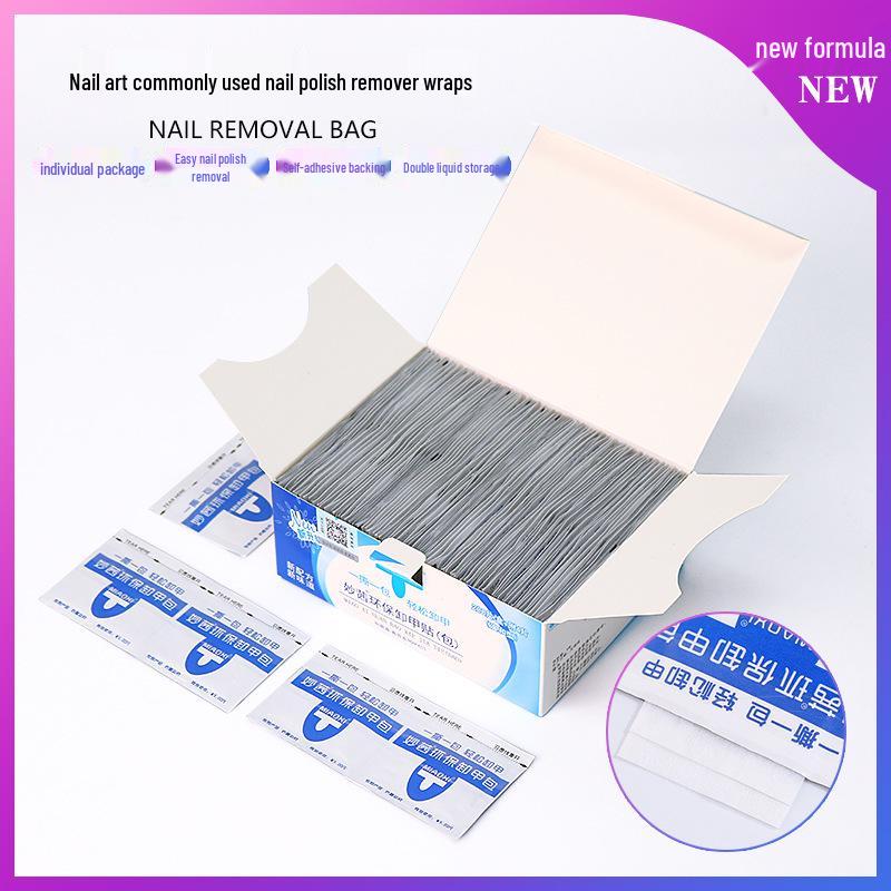 Eco-Friendly Disposable Nail Polish Remover Pack - Gentle, Alcohol-Based Wipes for Nail Art Removal