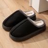 Unisex Suede Lace Warm Cotton Slippers with EVA Sole for Indoor/Outdoor Use