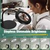 Drdefi 10X Magnifying Glass with Light and Stand, 5 Color Modes Stepless Dimmable Flexible Gooseneck Magnifying Desk Lamp, LED Lighted Magnifier