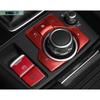 For Mazda CX-5 2017- Red Aluminum Central Console Multimedia Button Sticker