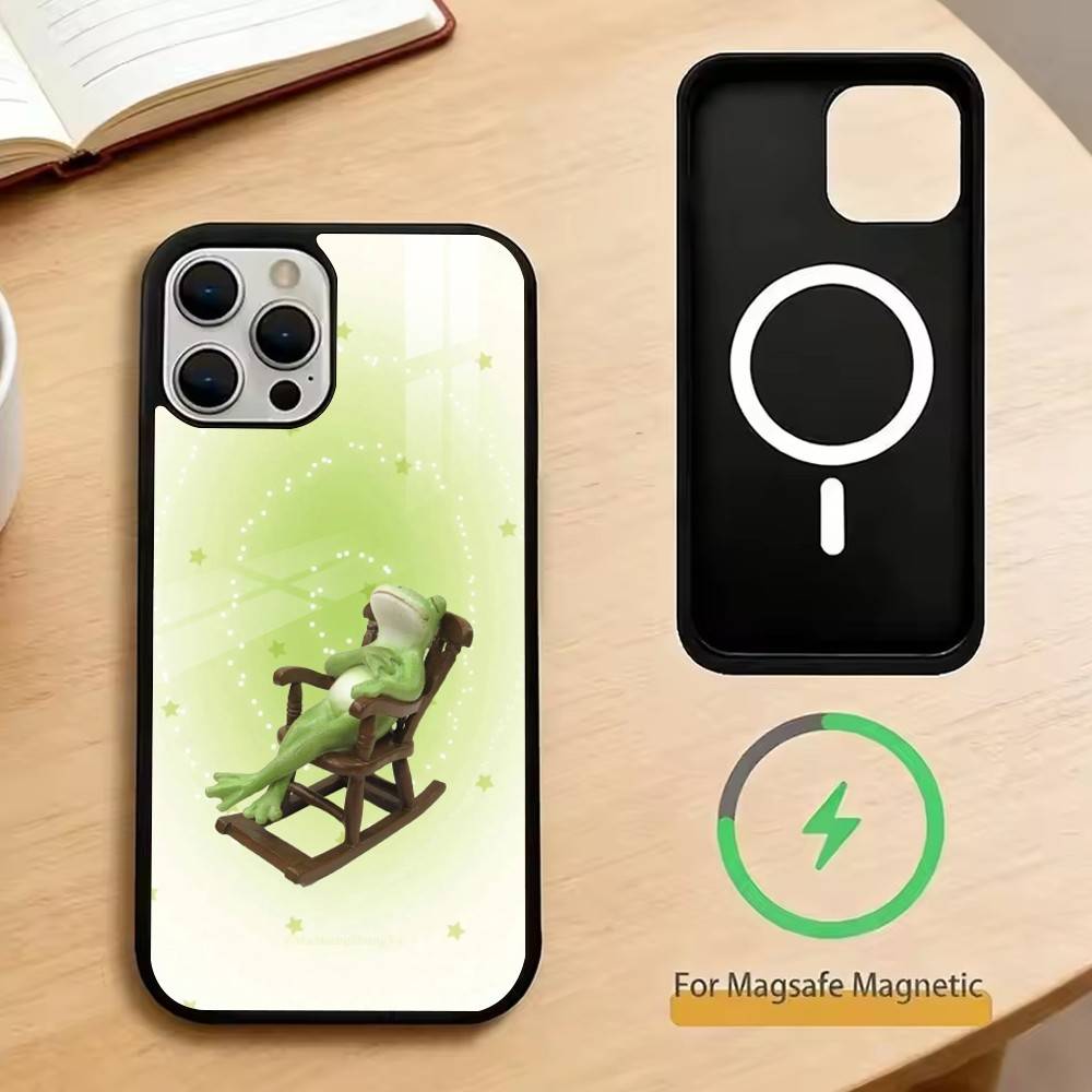 Funny Frogs Phone Case For iPhone17,16,15,14,13,12,11 Plus,Pro Magnetic with Magsafe Wireless Charging