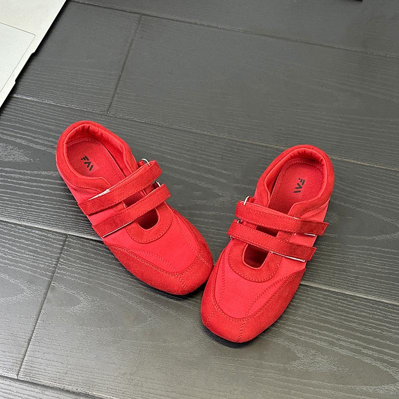 FF2 Spring 22 New Ballet Velcro Candy Color Han Mary Jane Shoes Breathable Soft Sole Single Shoes