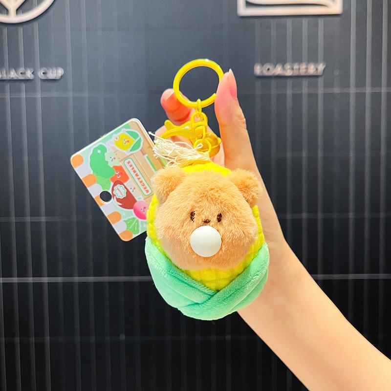 

Vegetable Whimsical Plush Keychain Featuring Fun Scream Emoji For Stylish Accessories Bear Corn Bubble
